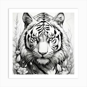 White Tiger Art Print