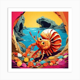 Snail In A Cave Art Print