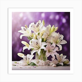 White Lilies Art Print