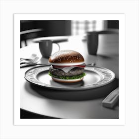 Burger On A Plate 29 Art Print