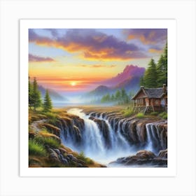 Landscape Painting Hd Hyperrealistic 15 Art Print