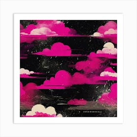 Clouds of pink black sky Art Print