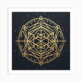 Golden Flower Of Life Art Print