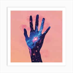 Galaxy Hand Art Print