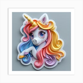 Unicorn Paper Cut Art Art Print