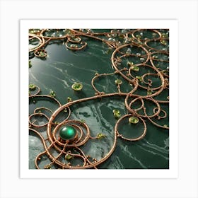 Copper Wire Necklace Art Print