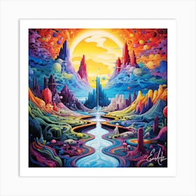 Colorful, Psychedelic, Landscape Art Print