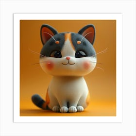 Kawaii Cat 1 Art Print