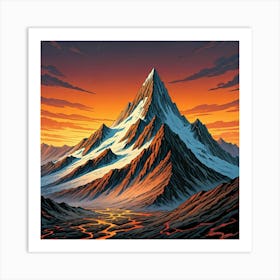 Volcanic mountain range Art Print