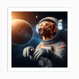 Dog In Space 3 Art Print