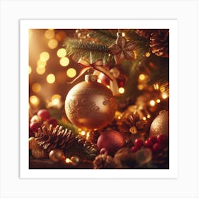 Christmas Tree Ornaments Art Print