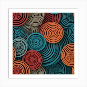 Colorful Spirals Background Art Print