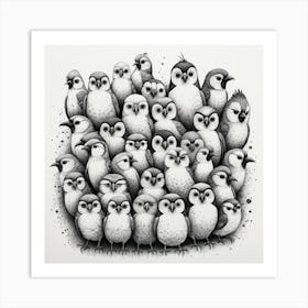 Flock Of Owls Art Print