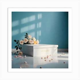 White Box With Flowers 3 Art Print