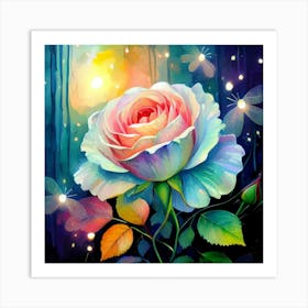 Rose In The Night Art Print