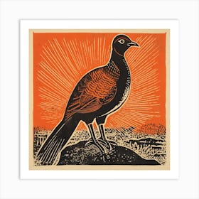 Retro Bird Lithograph Pheasant 7 Art Print
