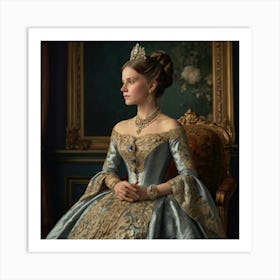 A Regal Portrait Of A Victorianera Lady Art Print