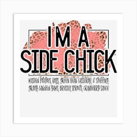 Side Chick Funny Thanksgiving Joke Matching Couple Group Art Print