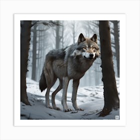 Wolf In The Woods 66 Art Print