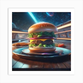 Burger In Space 26 Art Print