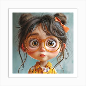 Little Girl With Glasses Art Print