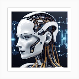 Woman With A Robot Head 1 Art Print