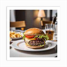 Burger And Fries 9 Art Print