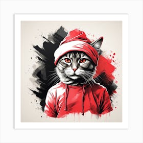 Hip Hop Cat Art Print