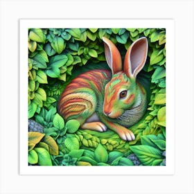 Rabbit In The Forest Art Print