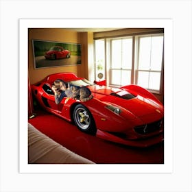 Image of a car-shaped bed Art Print