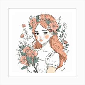 A flower girl 3 Art Print