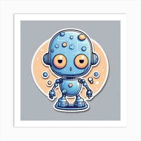 Cartoon Robot Art Print