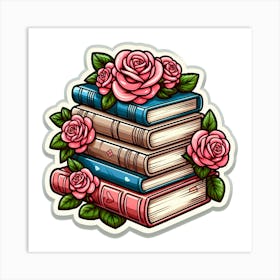 Roses On Books 3 Art Print