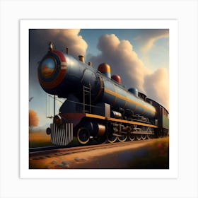 Train On The Tracks 3 Art Print