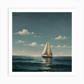 Sailboat On The Ocean 1 Art Print