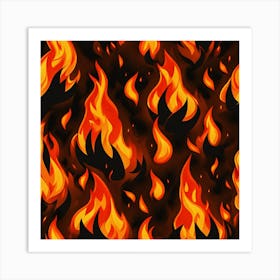 Flames Seamless Pattern Art Print