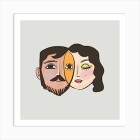 Portrait Of A Couple Art Print