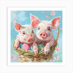 Easter Pigs Art Print