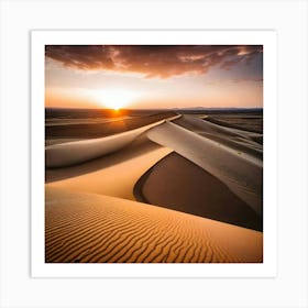 Sunset In The Desert Art Print