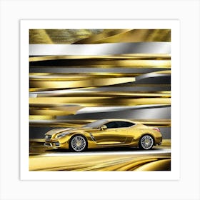 Gold Mercedes Art Print