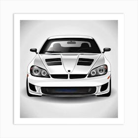White Sports Car 4 Art Print