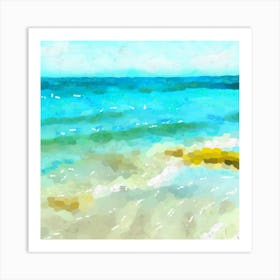 Blue sea waves Art Print