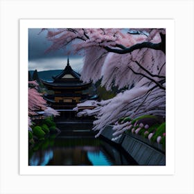 Cherry Blossoms In Kyoto Art Print