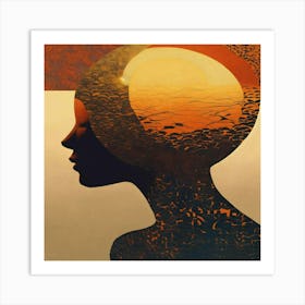 Silhouette Of A Woman Art Print