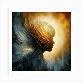 Portrait Of A Woman With Wings Art Print