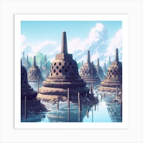 Buddhist Temples Art Print