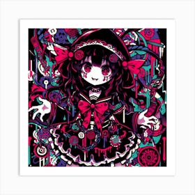 Anime Colorfull Girl Art Print