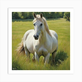 Horse In The Grass Art Print Art Print