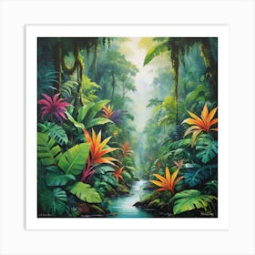 Tropical Jungle Art Print Paintings 7 Art Print