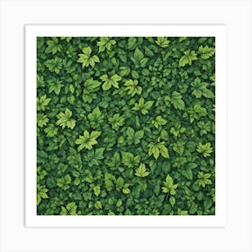 Green Leaves On A Wall Art Print